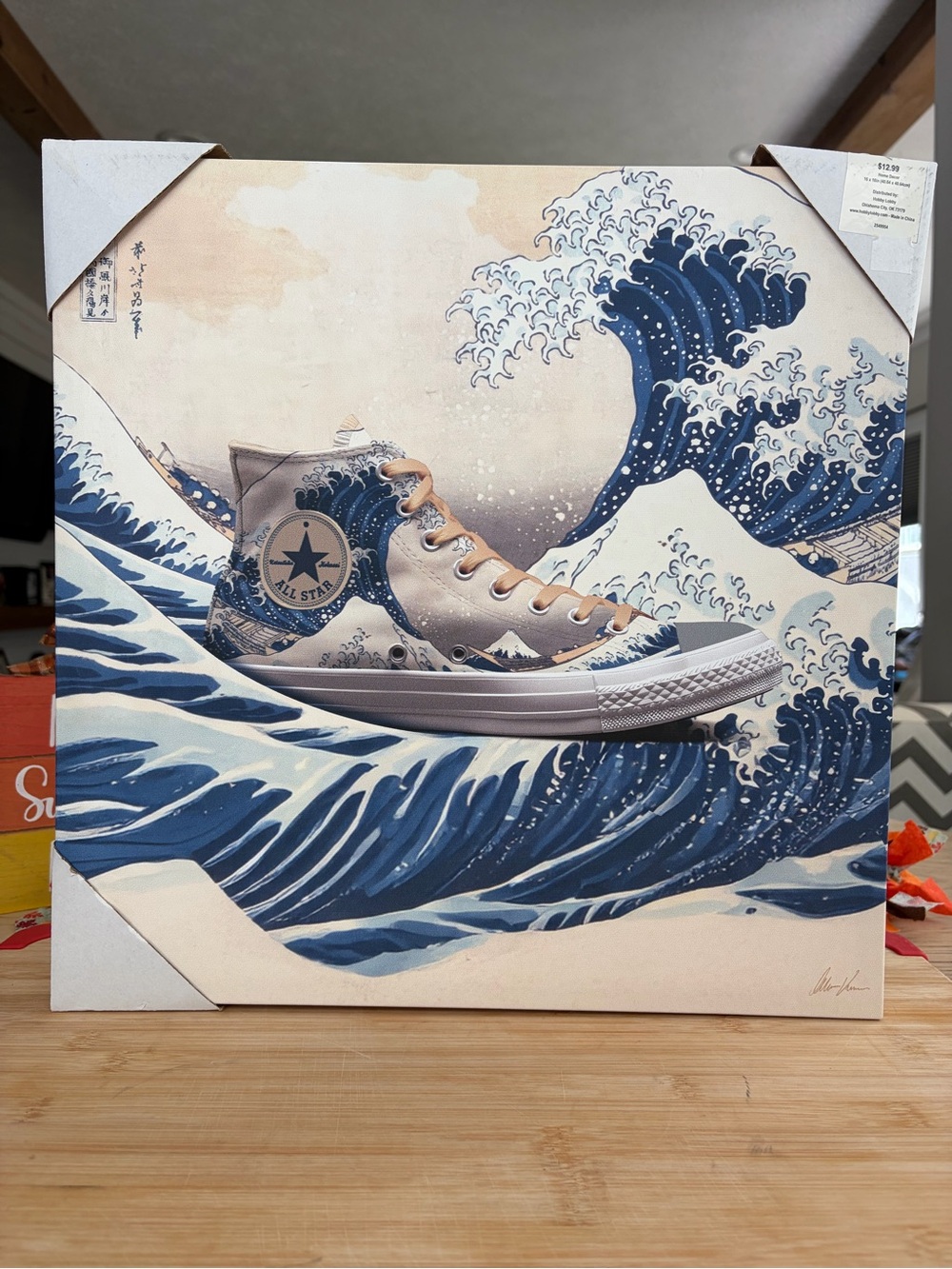 Blue and Cream Sneaker Wave Art Print Chuck Taylor